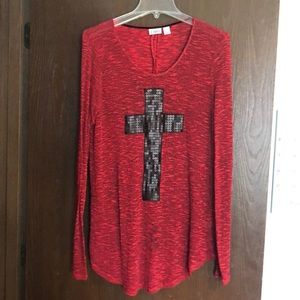 Sequined cross top